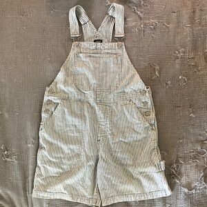 BDG Striped Overalls in Blue and White